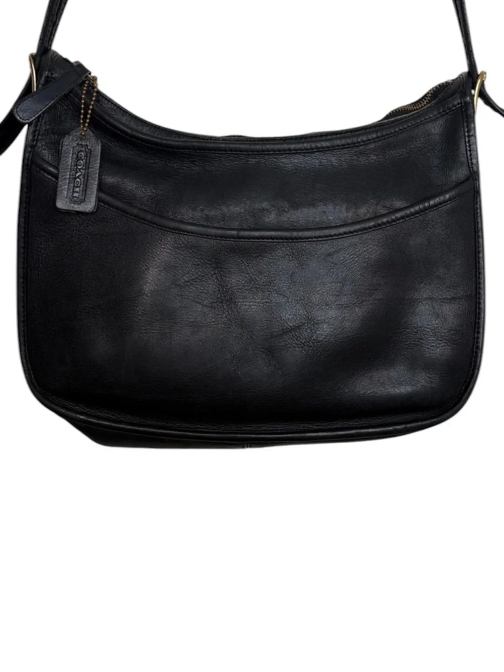 Vintage Coach Black Leather Classic Hobo Bag Made in USA BLEMISH